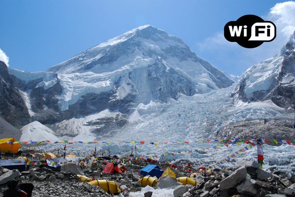 Бесплатный Wi-Fi на горе Эверест. Это самое высокое место в мире с интернетом